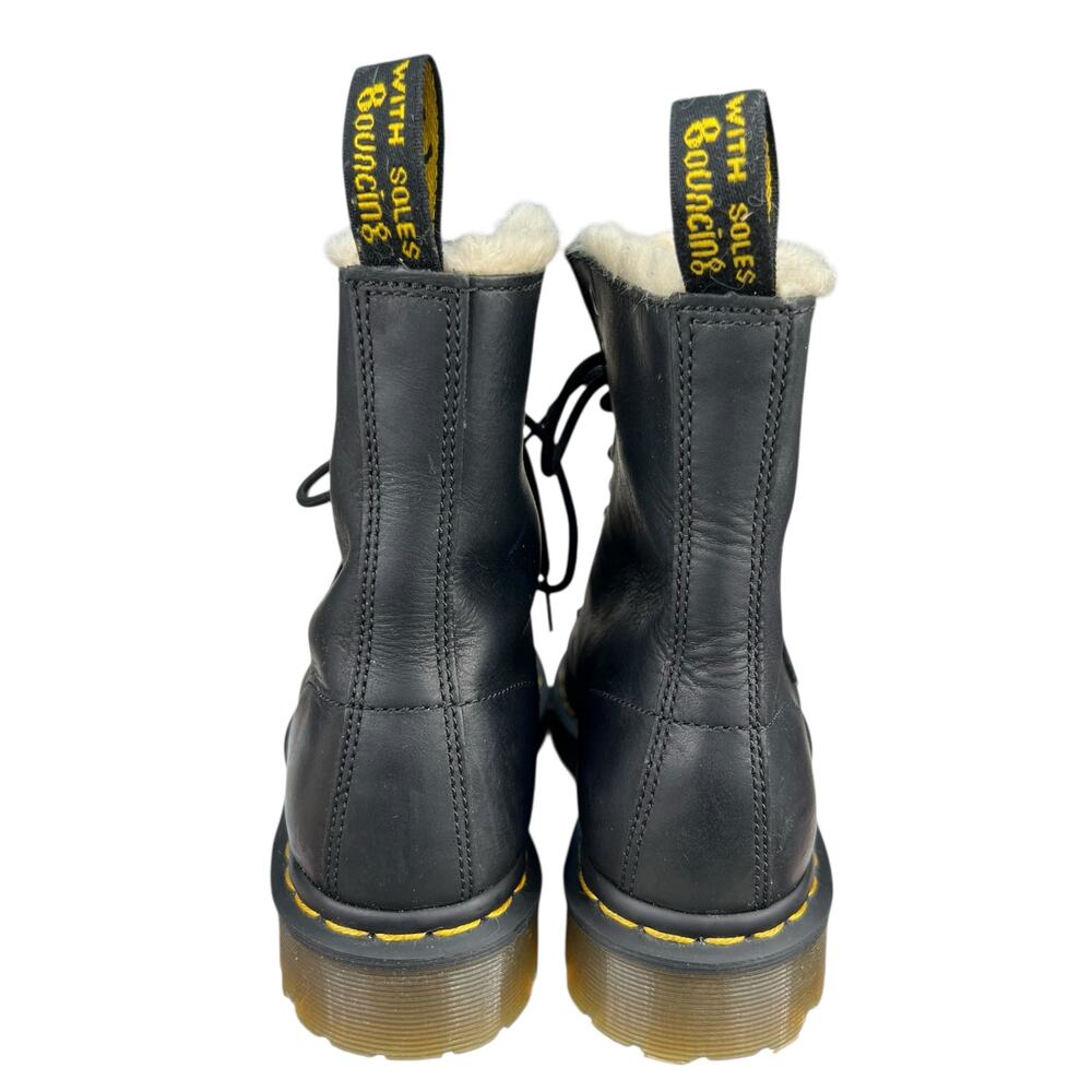Dr. Martens Women’s Serena Black Leather Lined Combat Boot Size US 7 - Picture 8 of 10